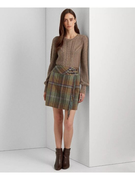 Lauren Ralph Lauren Dresses & Skirts - NEW Lauren Ralph Lauren Women's 12 Plaid Fringe-Trim Tweed Mini Skirt NWT $225